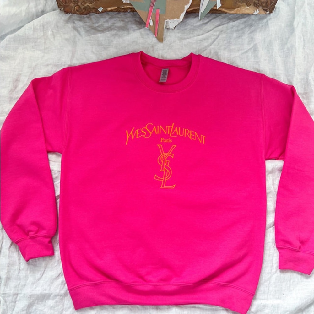 Le Peachy boutique YSL pink sweatshirt NEW WITH TAGS